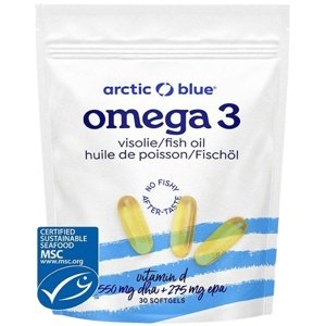 ARCTIC BLUE® Omega 3 (550mg DHA, 275mg EPA & Vitamin D 400IU) původ Aljaška - 30 kapslí