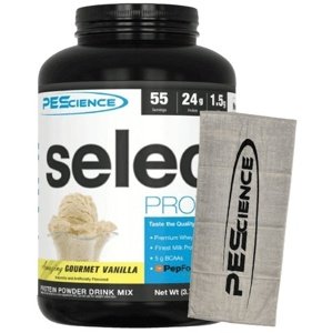 PEScience Select Protein 1710g US verze - vanilka + PEScience gym towel ručník ZDARMA